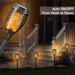 1W LED Solar TruFlame Garden Light Dynamic Flame IP65