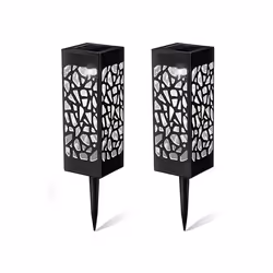 LED Solar Garden Floor Lamp Cool White IP44 (Pack of 2)