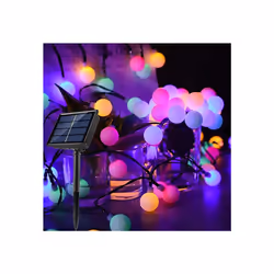 100 LED Ball Bulb Fairy String Lights, 15M Solar Powered with 8 Modes