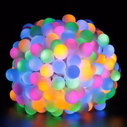 24M RGB String Lights with 160 Bulbs, IP44, 8 Modes