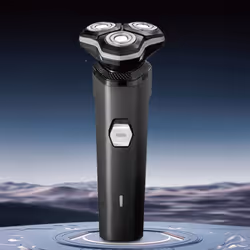 Cordless Rechargeable Professional Shaver, 3 Cutter Heads, Black