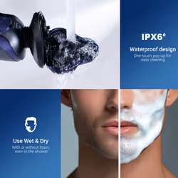 Professional Rechargeable 3D Floating Cutter Head Shaver, Wet & Dry, IPX6