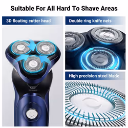 Professional Rechargeable 3D Floating Cutter Head Shaver, Wet & Dry, IPX6