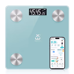 Smart App-Connected Body Scale, Advanced Health Tracking, powered by AAA batteries