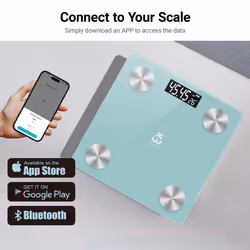 Smart App-Connected Body Scale, Advanced Health Tracking, powered by AAA batteries