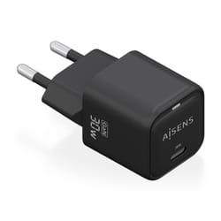 AISENS Gan 30W Charger, 1xUSB-C PD3.0 QD4.0, Black