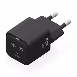 AISENS Gan 30W Charger, 1xUSB-C PD3.0 QD4.0, Black