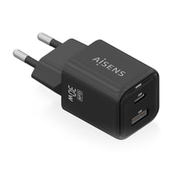AISENS ASCH-30W2P021-BK mobile device charger Universal Black AC Fast charging Indoor