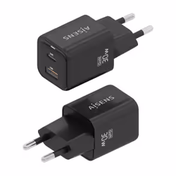 AISENS ASCH-30W2P021-BK mobile device charger Universal Black AC Fast charging Indoor