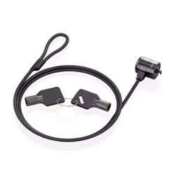 AISENS Security cable with key lock for computer, monitor, laptop 1.5m, 1.5 m, Kensington, Key, Steel, Black
