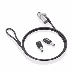 AISENS NANO type Security Cable with key lock for computer, monitor, laptop 1.5m, 1.5 m, Nano, Key, Steel, Black