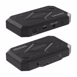 AISENS SATA 2.5/3.5 Docking Station, M.2 NVMe to USB 3.0/3.1 Gen1, Clone, Black