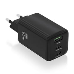 AISENS Charger Gan 65W, 2xUSB-C PD3.0 QC4.0, 1xUSB-A QC3.0, Black