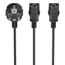 AISENS A132-0865 power cable Black 3 m CEE7/7 2 x C13 coupler