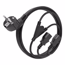 AISENS A132-0865 power cable Black 3 m CEE7/7 2 x C13 coupler