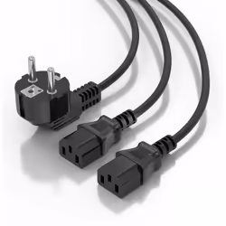 AISENS A132-0865 power cable Black 3 m CEE7/7 2 x C13 coupler