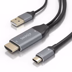 AISENS A109-0871 video cable adapter 1.8 m HDMI + USB USB Type-C Black
