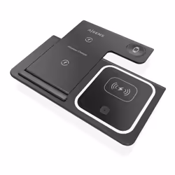 AISENS ASCH-15W3WC043-BK mobile device charger Headset, Mobile phone, Smartphone, Smartwatch Black USB Wireless charging Fast charging Indoor