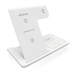 AISENS ASCH-15W3WC044-W mobile device charger Headset, Mobile phone, Smartphone, Smartwatch White USB Wireless charging Fast charging Indoor