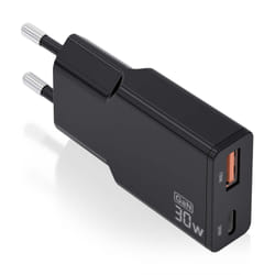 AISENS ASCH-30W2P047-BK mobile device charger Digital camera, MP3, MP4, Mobile phone, Navigator, Laptop, Portable gaming console, Smartphone, Tablet, Universal Black AC Fast charging Indoor