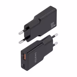 AISENS ASCH-30W2P047-BK mobile device charger Digital camera, MP3, MP4, Mobile phone, Navigator, Laptop, Portable gaming console, Smartphone, Tablet, Universal Black AC Fast charging Indoor