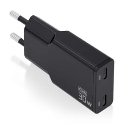 AISENS ASCH-30W2P049-BK mobile device charger Digital camera, MP3, MP4, Mobile phone, Navigator, Laptop, Portable gaming console, Smartphone, Tablet, Universal Black AC Fast charging Indoor