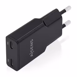 AISENS ASCH-30W2P049-BK mobile device charger Digital camera, MP3, MP4, Mobile phone, Navigator, Laptop, Portable gaming console, Smartphone, Tablet, Universal Black AC Fast charging Indoor