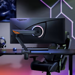 AISENS DT49TSRRGB-347 monitor mount / stand 124.5 cm (49") Desk Black, Grey - Additional view 4