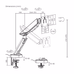 AISENS DT49TSRRGB-347 monitor mount / stand 124.5 cm (49") Desk Black, Grey - Additional view 7
