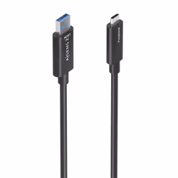 AISENS A157-0927, 40 m, 2 x USB A, USB C, USB 3.2 Gen 2 (3.1 Gen 2), 10 Gbit/s, Black