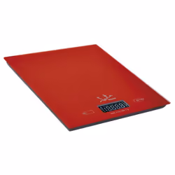 JATA Mod. 729R, Electronic kitchen scale, 5 kg, 1 g, Red, Glass, Countertop
