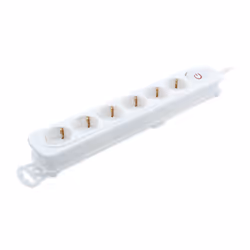 TM Electron TMUAD206WH, 1.4 m, Indoor, Straight, White, 6 AC outlet(s), 250 V