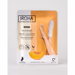 Iroha Nature Peach Repairing Foot Mask Socks 2 x 9 ml, Unisex, Moisturizing, Refreshing, Relaxing, Smoothing, Socks, Dry skin ...
