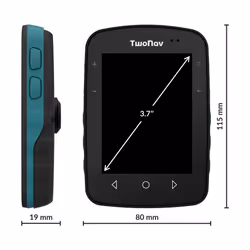 TwoNav Terra, GPS bike computer with 3.7-inch wide screen for mountain, hiking, MTB, bicycle with maps included. Colour Turquoise