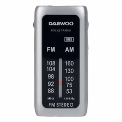 Daewoo DW1129, Portable, Analog, AM, FM, 88 - 108 MHz, 530 - 1600 kHz, 3.5 mm