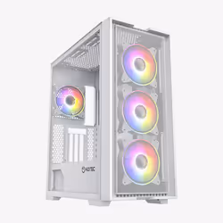 Hiditec H2 AIR ARGB, Tower, PC, White, ATX, EATX, ITX, micro ATX, Steel, Multi