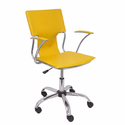 PIQUERAS Y CRESPO 214AM, Padded seat, Padded backrest, Yellow, Yellow, Foam, Leatherette, Wood, Leatherette