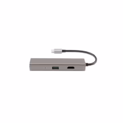CoolBox Hub miniDOCK4 USB-C, Wired, USB 3.2 Gen 1 (3.1 Gen 1) Type-C, 1000 Mbit/s, Steel, Aluminium, Apple