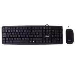 Nilox NXKME000004, Wired, USB, QWERTY, Black, Mouse included