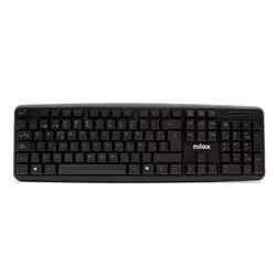 Nilox NXKBE000002, Full-size (100%), Wired, USB, Membrane, QWERTY, Black