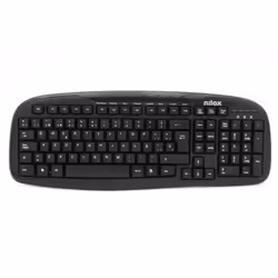 Nilox TECLADO MULTIMEDIA USB ESPANOL, Full-size (100%), Wired, USB, QWERTY, Black, Mouse included