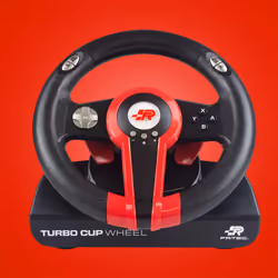 FR-TEC Turbo cup Black, Red Steering wheel + Pedals Nintendo Switch, Nintendo Switch Lite, PC