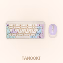 TANOOKI PC Pack Keyboard + Mouse, Wireless, USB + Bluetooth, QWERTY, Cream, Mouse included