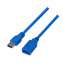 AISENS A105-0046, 2 m, USB A, USB A, USB 3.2 Gen 1 (3.1 Gen 1), 5 Gbit/s, Blue
