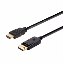 AISENS A125-0364, 2 m, DisplayPort, HDMI, Male, Male, Gold