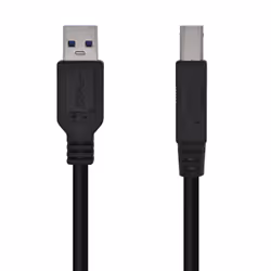 AISENS A105-0445, 3 m, USB A, USB B, USB 3.2 Gen 1 (3.1 Gen 1), 5 Gbit/s, Black