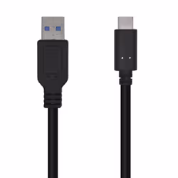 AISENS A107-0449, 0.5 m, USB A, USB C, USB 3.2 Gen 2 (3.1 Gen 2), 10 Gbit/s, Black
