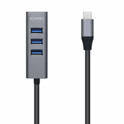 AISENS A109-0508, USB 3.2 Gen 1 (3.1 Gen 1) Type-C, USB 3.2 Gen 1 (3.1 Gen 1) Type-A, 5000 Mbit/s, Grey, 0.1 m, USB