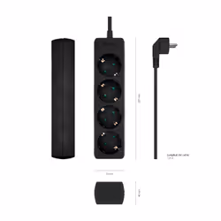 AISENS A154-0534 power extension 1.4 m 4 AC outlet(s) Indoor Black