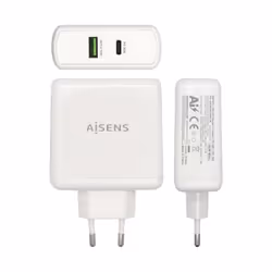 AISENS ASCH-2PD30QC-W mobile device charger GPS, Gaming controls, MP3, MP4, Mobile phone, Laptop, Smartphone, Tablet White AC Fast charging Indoor